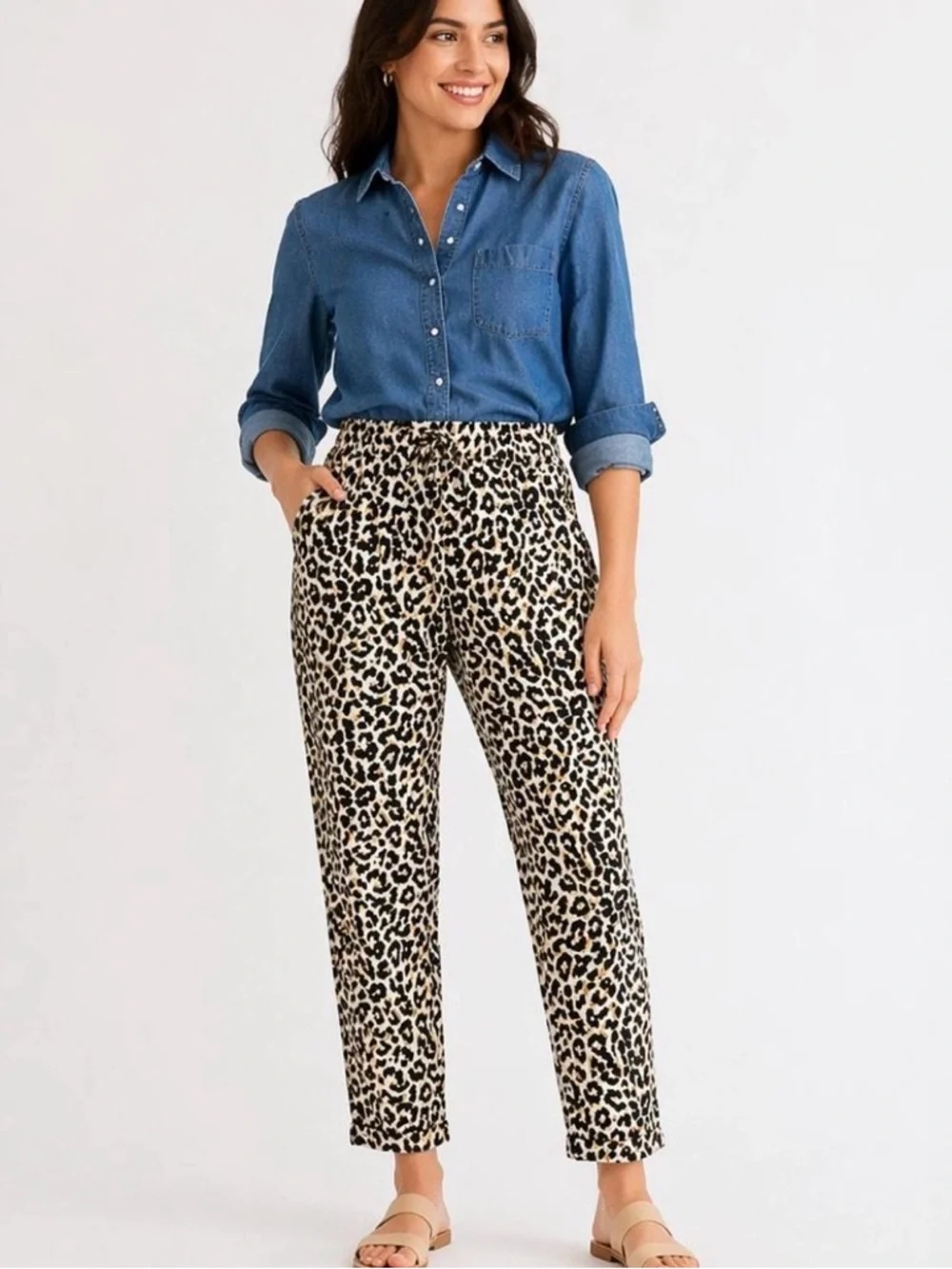 J. Crew Black and White Leopard Print Skirt